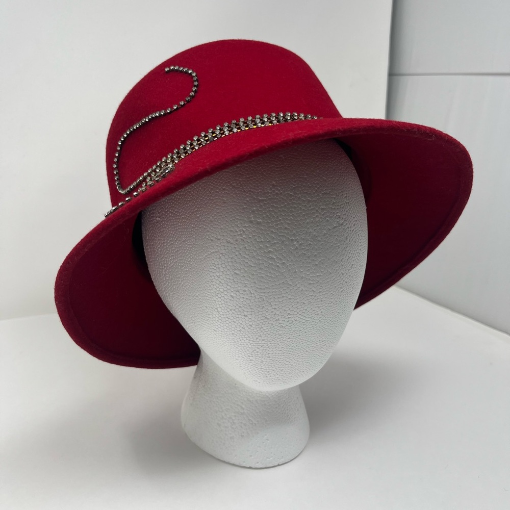 (Vintage) Betmar New York - Red Wool Felt Clonche Hat